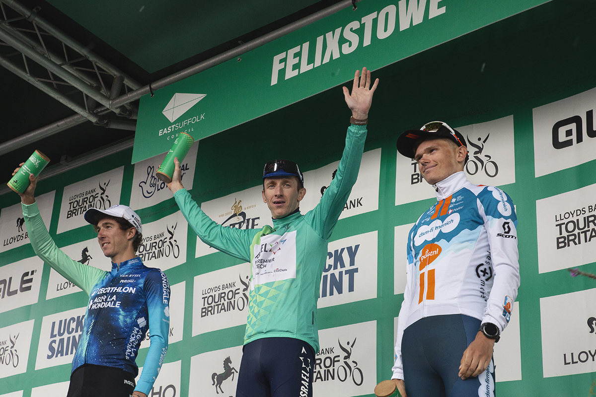 Tour of Britain 2024 - The winners take to the podium at the end of the race