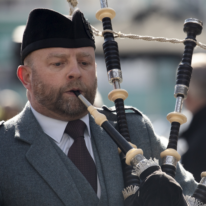 Tour of Britain 2024 - A piper plays his bagpipes in a traditional start to the 2024 Tour of Britain in the Scottish Borders