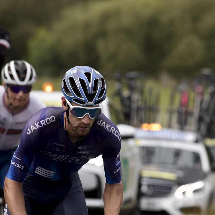 Tour of Britain 2024 - Laurent Gervais of Project Echelon Racing tackles the climb of Sleddale Bank