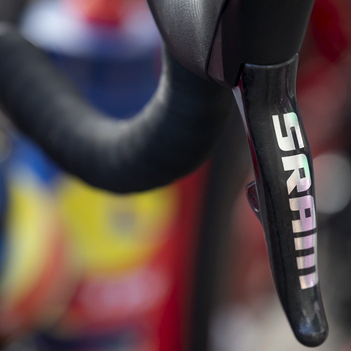 Tour of Britain 2024 - Close up of a Sram brake lever