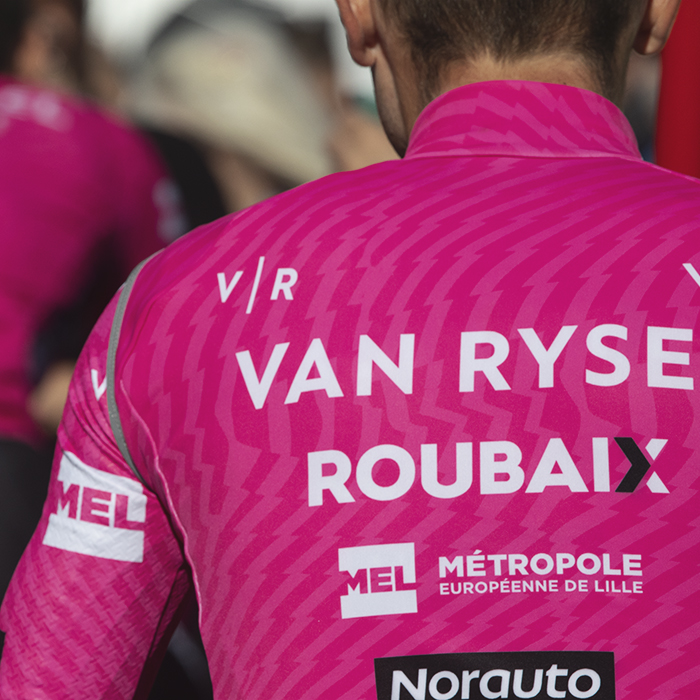 Tour of Britain 2024 - The backs of Van Rysel Roubaix’s jerseys