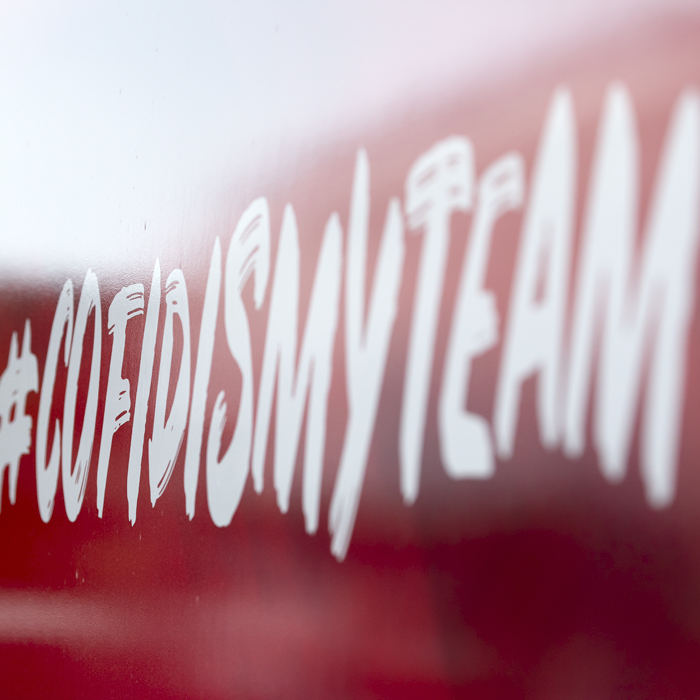 Tour of Britain Women’s 2024 - Cofidis logo on the side of the team bus