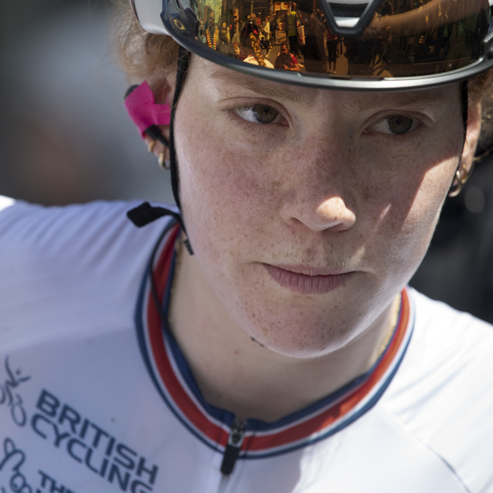 Tour of Britain Women’s 2024 - Flora Perkins riding for Team GB after the stage finish in Warrington