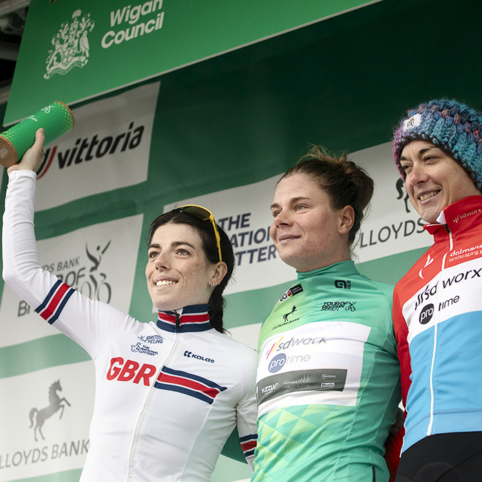 Tour of Britain Women’s 2024 - The winners of the race take to the podium