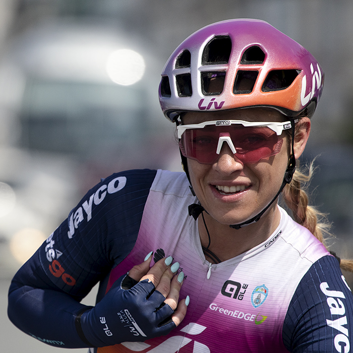 Tour of Britain Women’s 2024 - Letizier Paternoster looks for confirmation she might have taken the stage in Llandudno