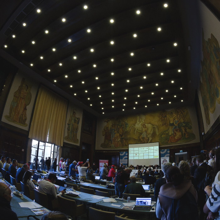 Tre Valli Varesine 2025 - The Sala Stampa with the press conference in full swing