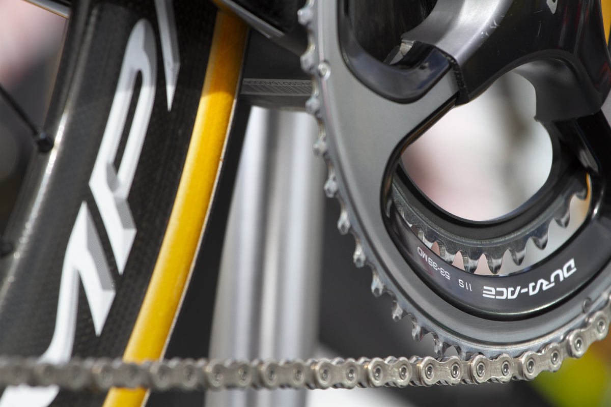 UCI 2019 Road World Championships - Close up of a Shimano Dura Ace chain set