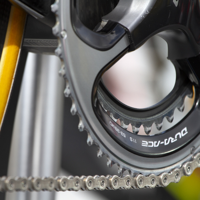 UCI 2019 Road World Championships - Close up of a Shimano Dura Ace chain set