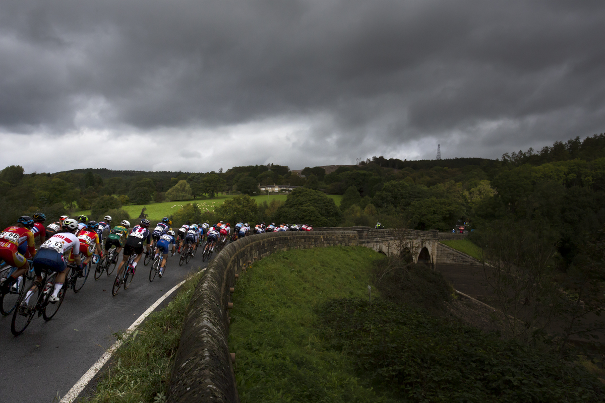 UCI 2019 Road World Championships - Women’s Elite Road Race crosses a bridge over Lindley Wood Reservoir