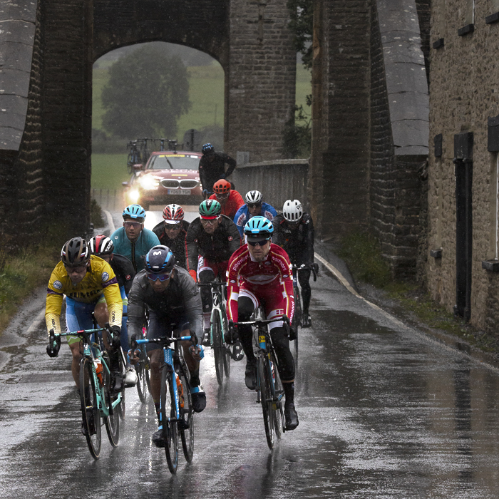 UCI 2019 Road World Championships - Middleham Bridge - Men’s Elite Road Race, riders cross Middleham Bridge in North Yorkshire