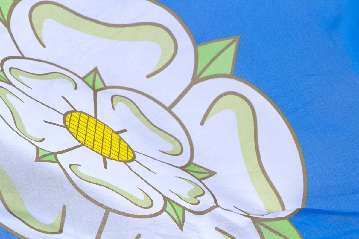 UCI 2019 Road World Championships - close up of the white rose of Yorkshire on the Yorkshire Flag