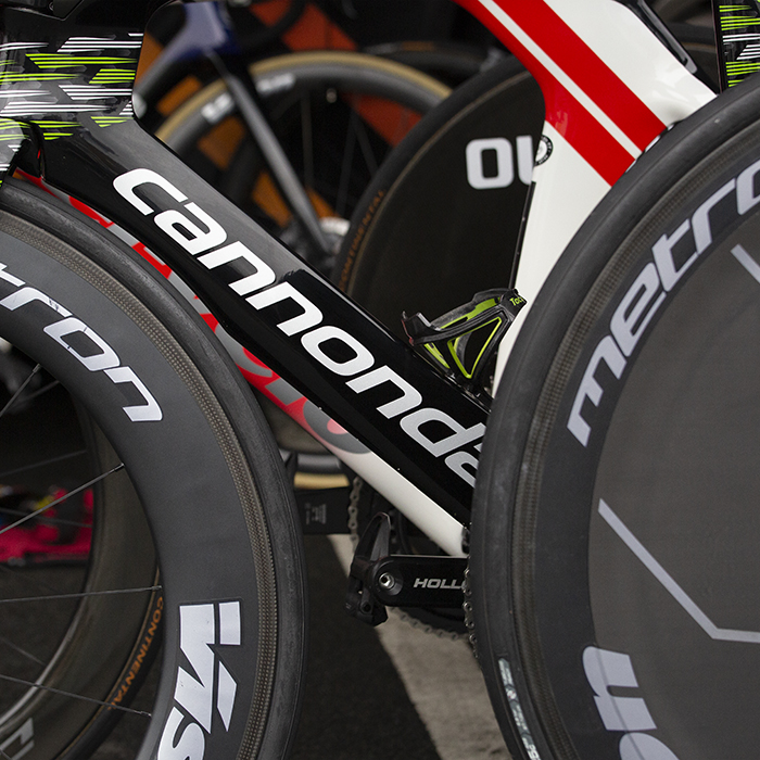 UCI 2019 Road World Championships - Cannondale time trial bikes lined up