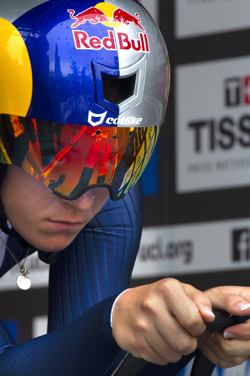 UCI 2019 Road World Championships - USA’s Chloe Dygert’s hands are reflected in her visor during the Time Trial