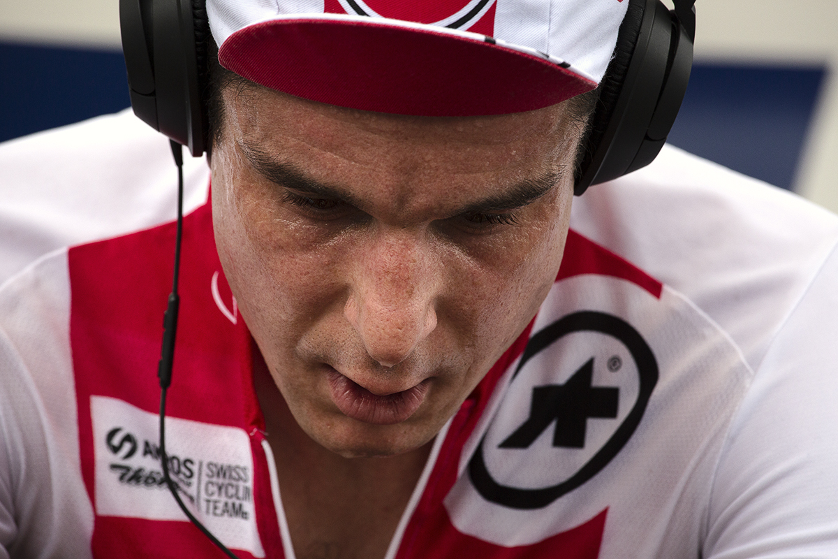 UCI 2019 Road World Championships - Switzerland’s Claudio Imhof warms up while listening to music before his time trial