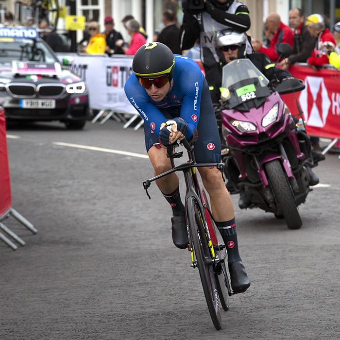 UCI 2019 Road World Championships - Edoardo Affini of Italy takes part in the Men’s Elite Time Trial ion Northallerton, Yorkshire