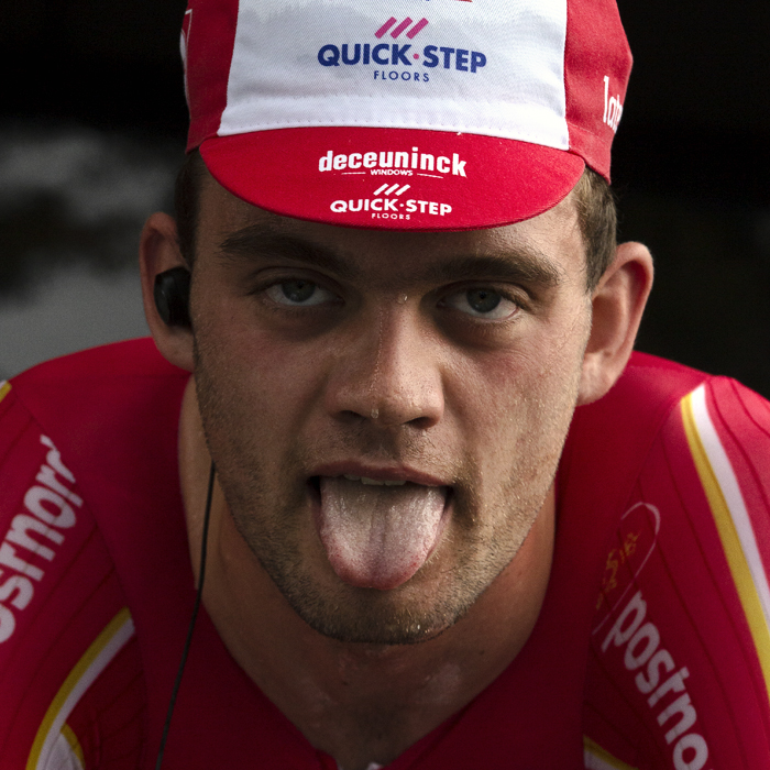 UCI 2019 Road World Championships - Sweat drips from Kasper Asgreen’s face and he sticks out his tongue as he warms up before competing for Denmark