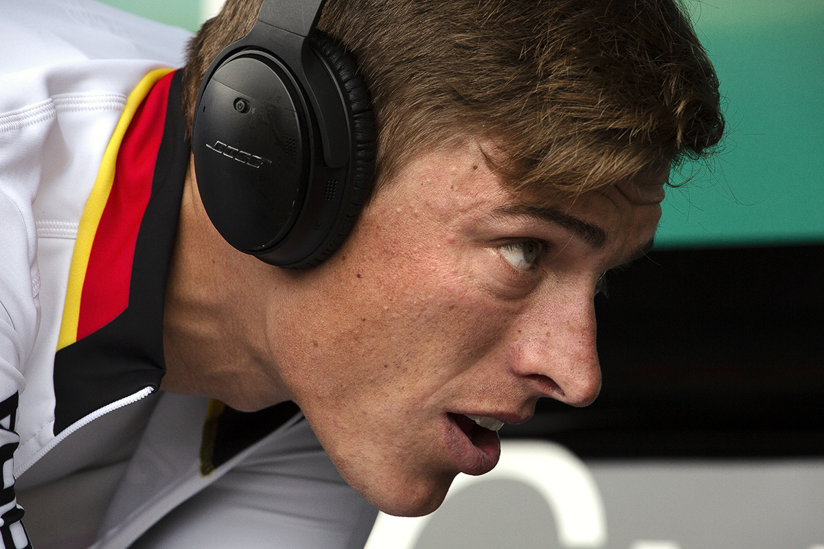 UCI 2019 Road World Championships - Germany’s Nils Politt wears headphones as he warms up for the Time Trial in Northallerton