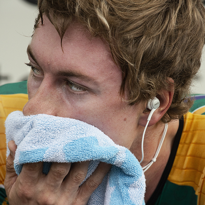 UCI 2019 Road World Championships - Stefan De Bod of South Africa wipes his face with a towel during the warm up for the time trial