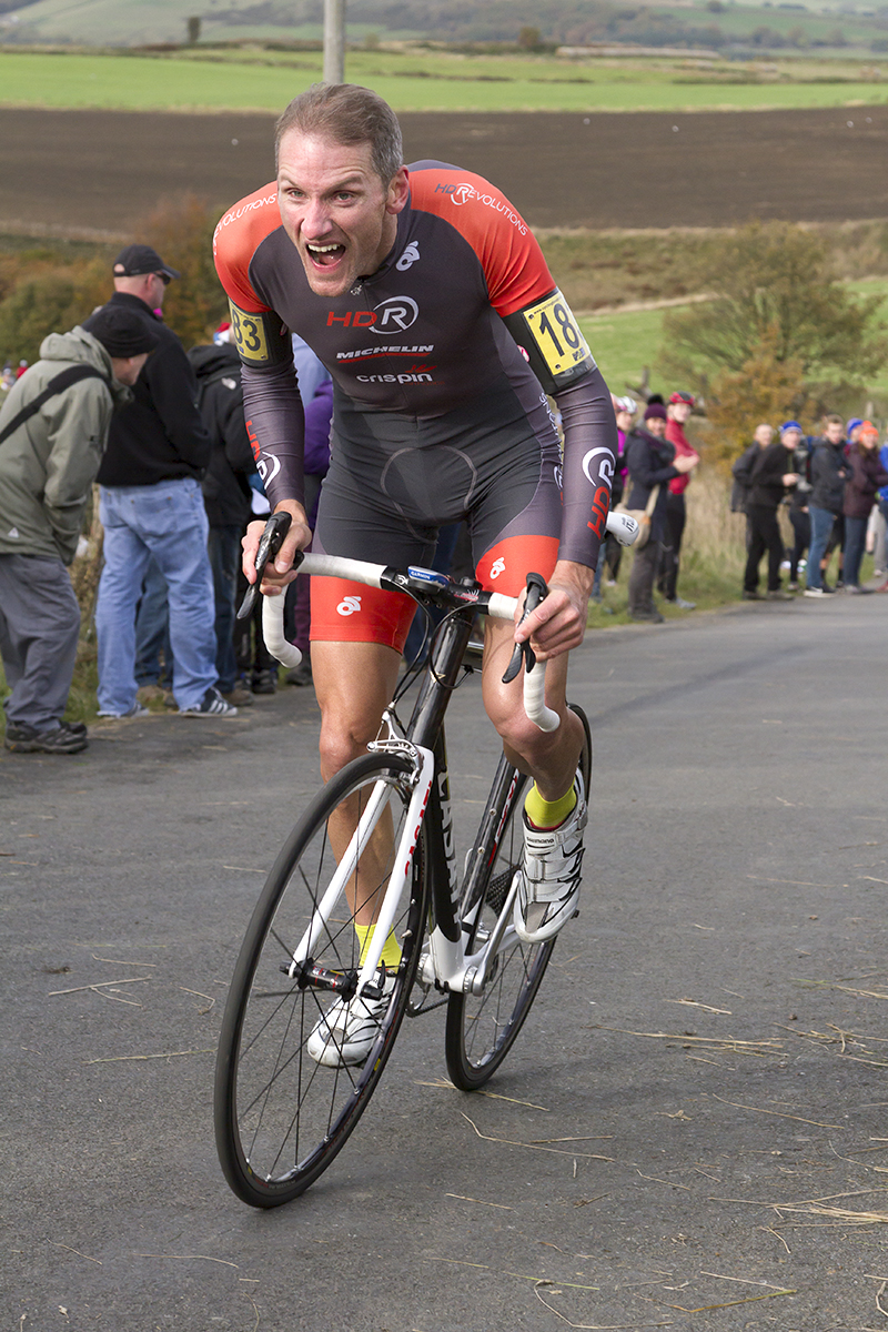 UK National Hill Climb Championships 2015 - Andrew Pearson races up the climb