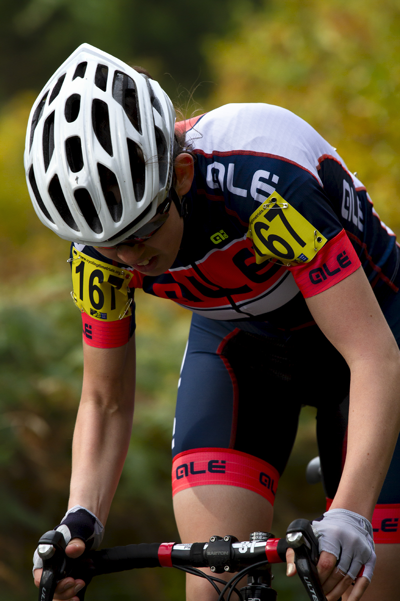 UK National Hill Climb Championships 2015 - Iona Sewell stands on her pedals and grits her teeth