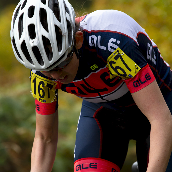 UK National Hill Climb Championships 2015 - Iona Sewell stands on her pedals and grits her teeth