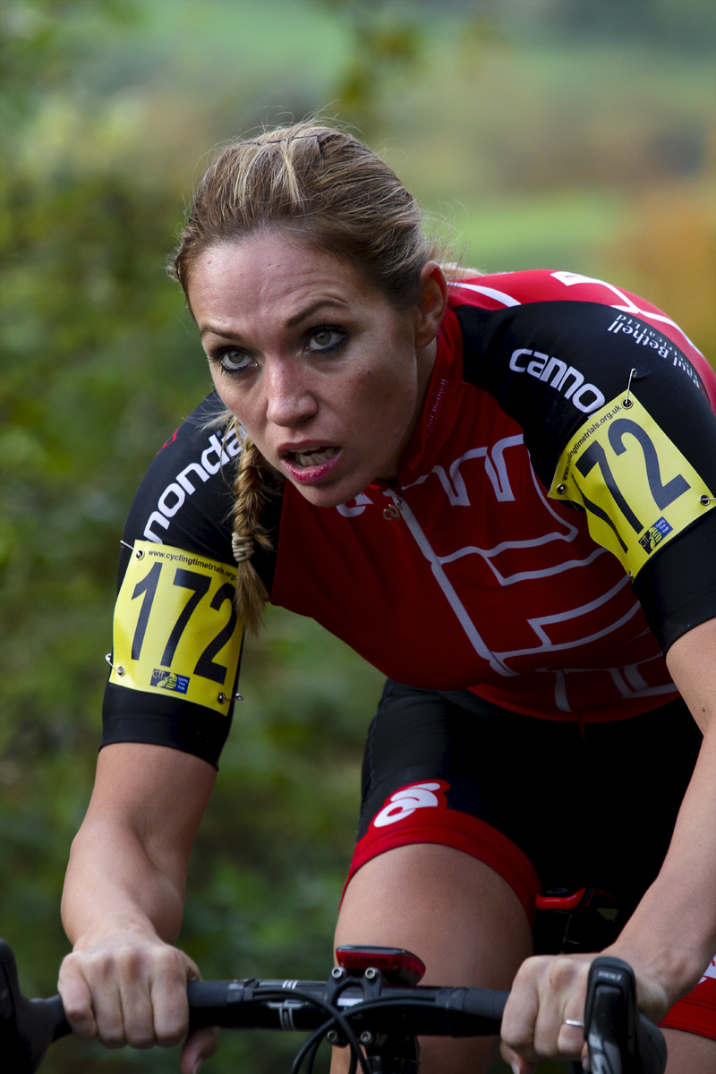 UK National Hill Climb Championships 2015 - Jessica Roberts looks upwards at the hill ahead