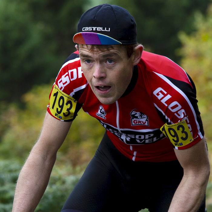 UK National Hill Climb Championships 2015 - Mark Nulty looks up at the hill ahead of him