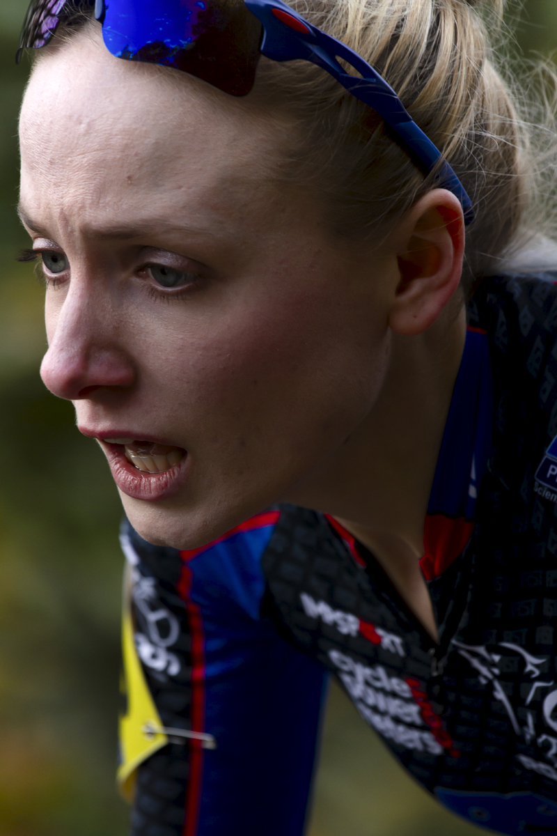 UK National Hill Climb Championships 2015 - Natasha Cutmore seen close up as she climbs