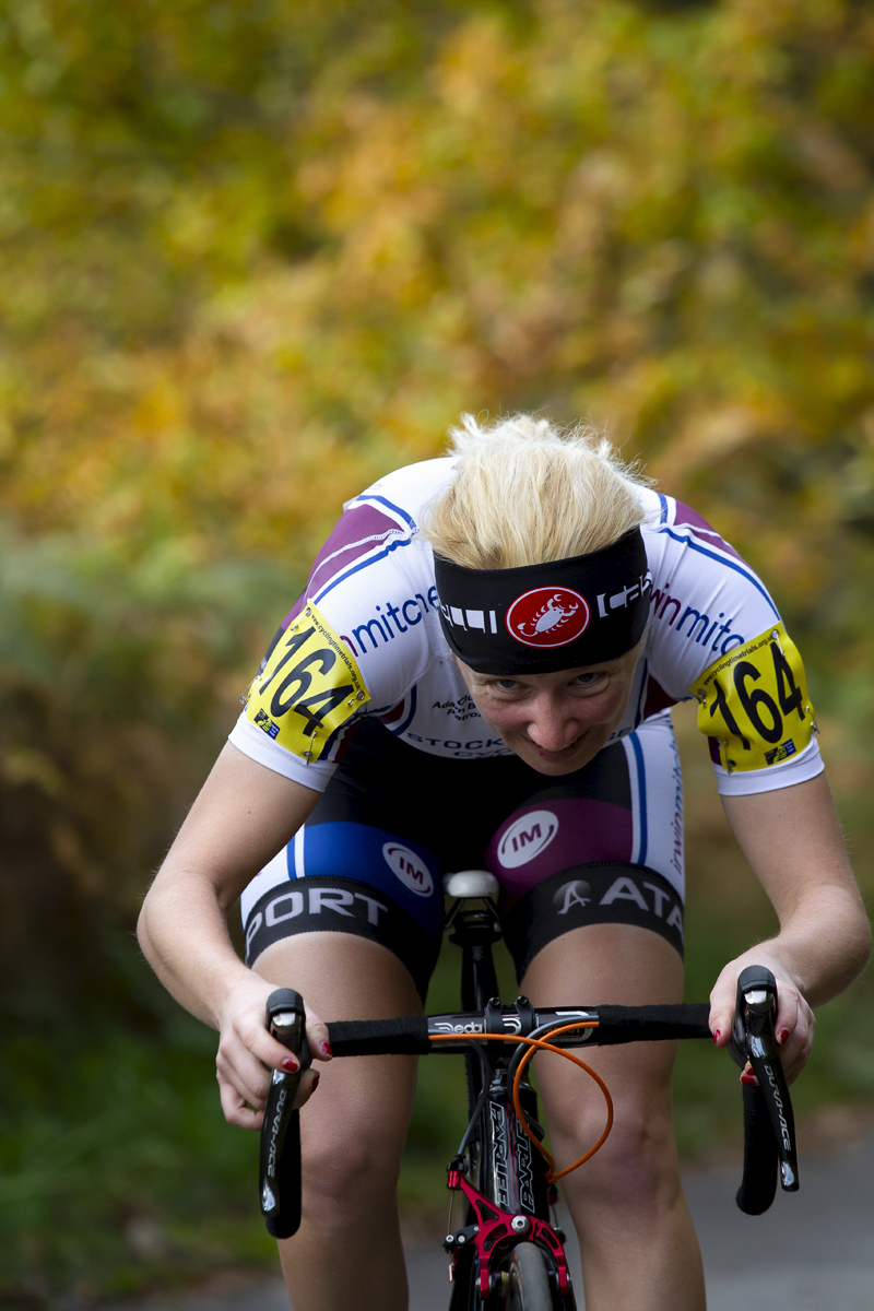 UK National Hill Climb Championships 2015 - The effort shows on Nicola Soden’s face as she tackles the climb