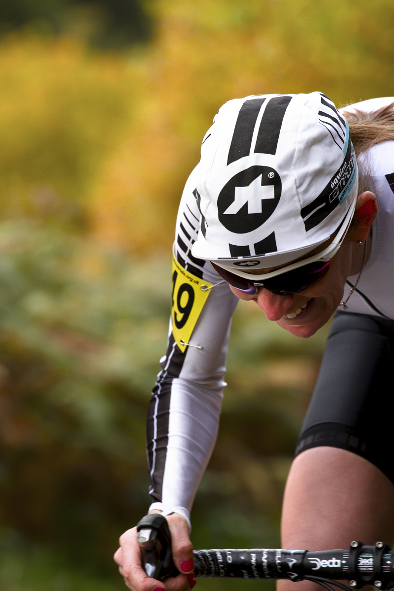 UK National Hill Climb Championships 2015 - Effort shows on Ruth Gamwell’s face on her way to the top