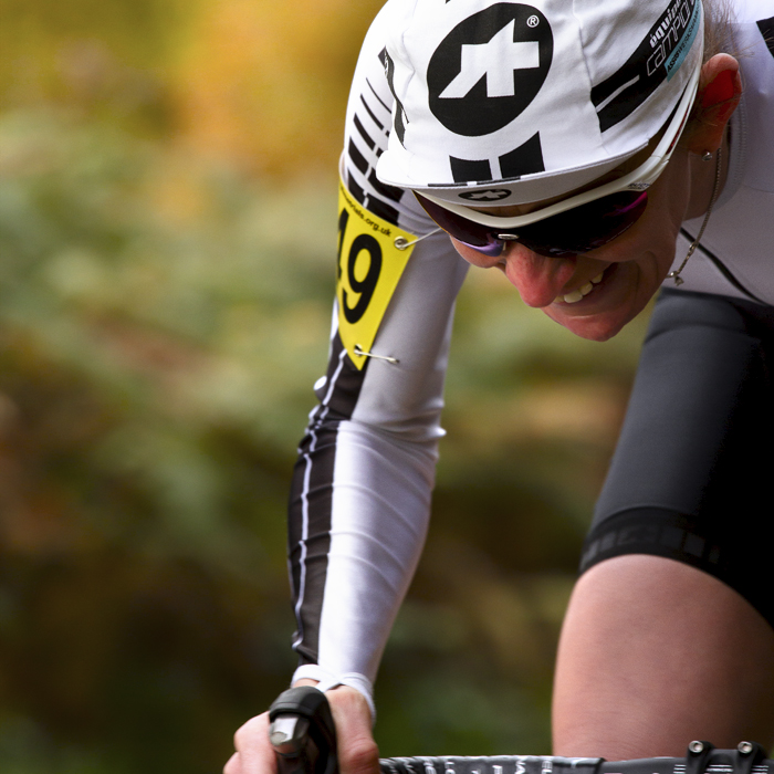 UK National Hill Climb Championships 2015 - Effort shows on Ruth Gamwell’s face on her way to the top