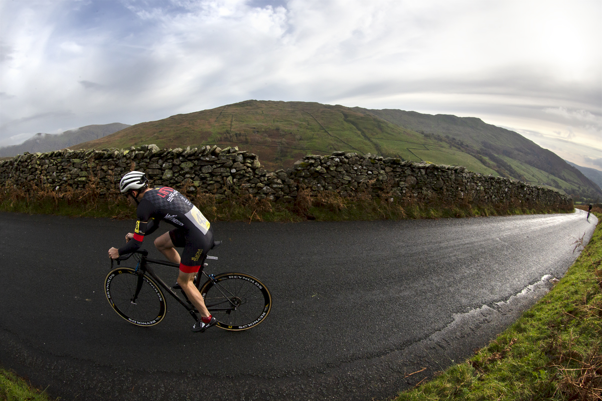 UK National Hill Climb Championships 2023 - Nicholas Latimer passes the Cumbrian fells as he climbs The Struggle