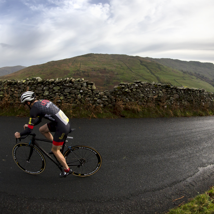 UK National Hill Climb Championships 2023 - Nicholas Latimer passes the Cumbrian fells as he climbs The Struggle