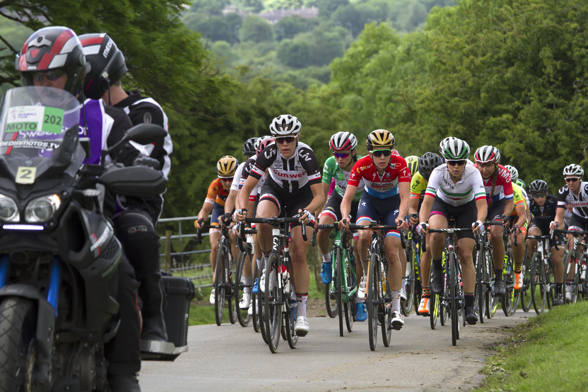 Women’s Tour 2017 - riders are filmed for TV coverage as they ascend the hill at Burton Dassett