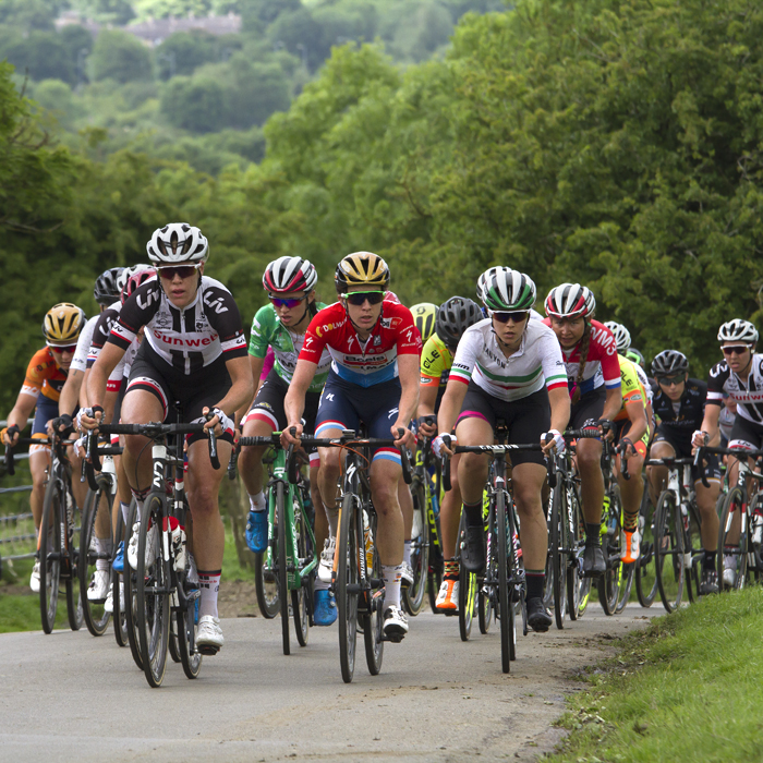 Women’s Tour 2017 - riders are filmed for TV coverage as they ascend the hill at Burton Dassett