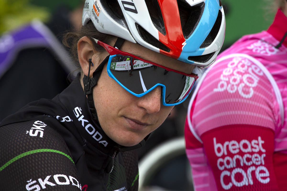 Women's Tour 2019 - Christine Majerus with the stat line reflected in her glasses