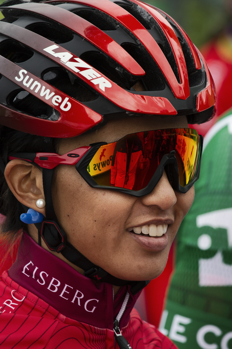 Women's Tour 2019  - Coryn Rivera wears the red sprints jersey on the start line