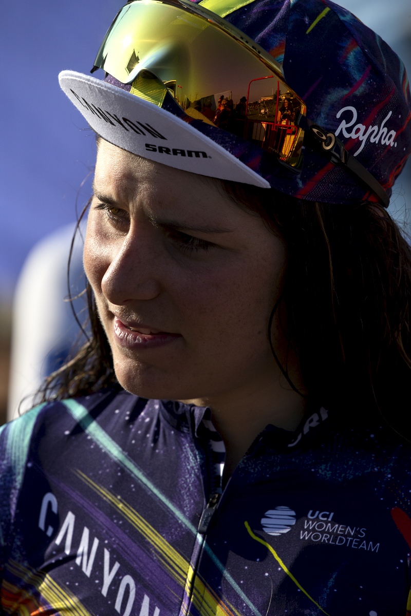 Women’s Tour 2021 - Elise Chabbey of Canyon//SRAM Racing wearing a cap at the end of the race