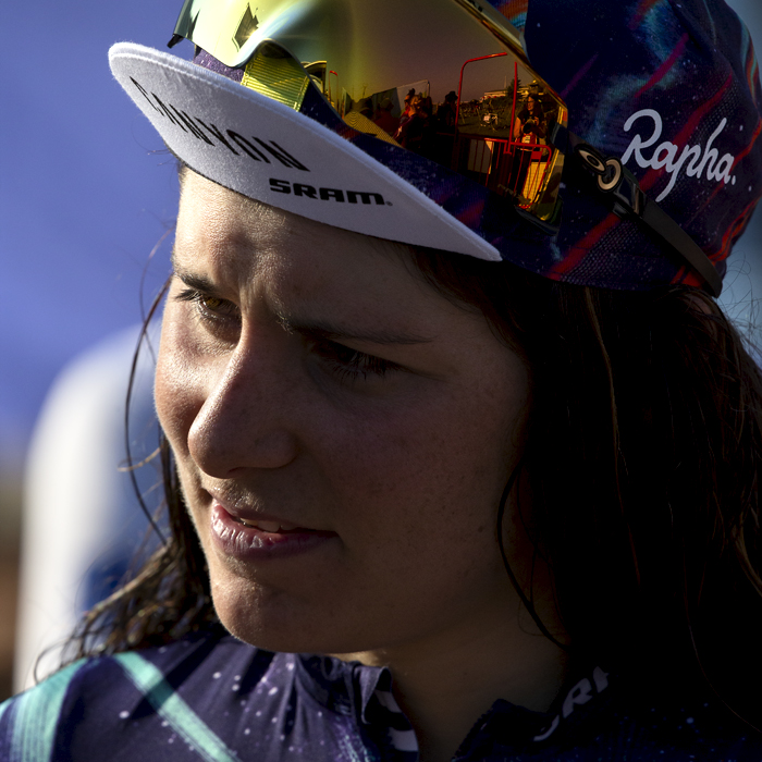 Women’s Tour 2021 - Elise Chabbey of Canyon//SRAM Racing wearing a cap at the end of the race