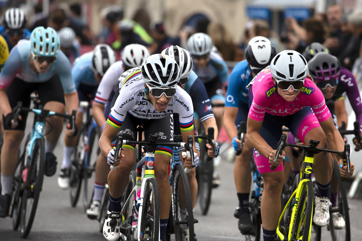 Women’s Tour 2021 - Elisa Balsamo and Chiara Consonni of Valcar - Travel & Service sprint along the sea front