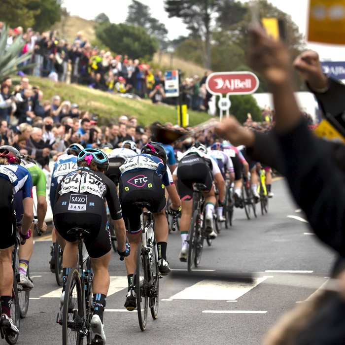 Women’s Tour 2021 - The riders head for the finish line as the crowds line the road