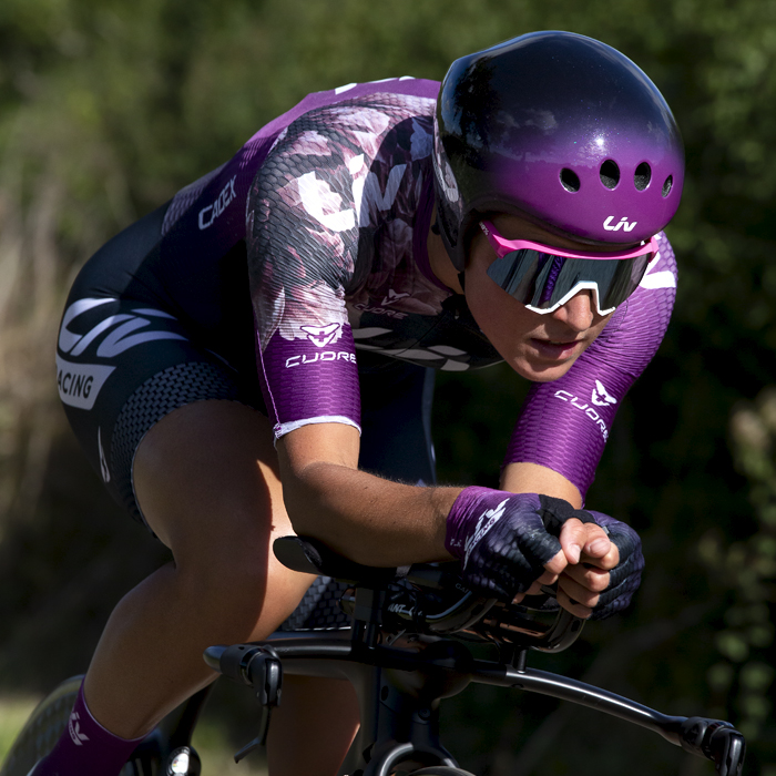 Women’s Tour 2021 - Time Trial - Sofia Bertizzolo of Liv Racing in an aero tuck