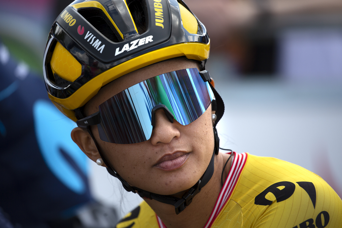 Women’s Tour 2022 - Coryn Labecki of Team Jumbo-Visma glances sideways on the start line