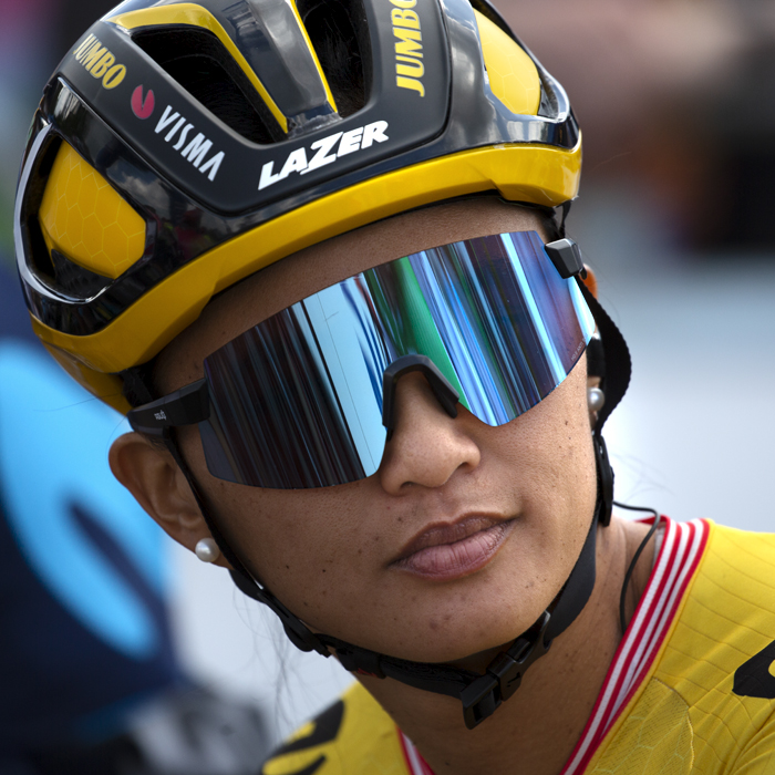 Women’s Tour 2022 - Coryn Labecki of Team Jumbo-Visma glances sideways on the start line