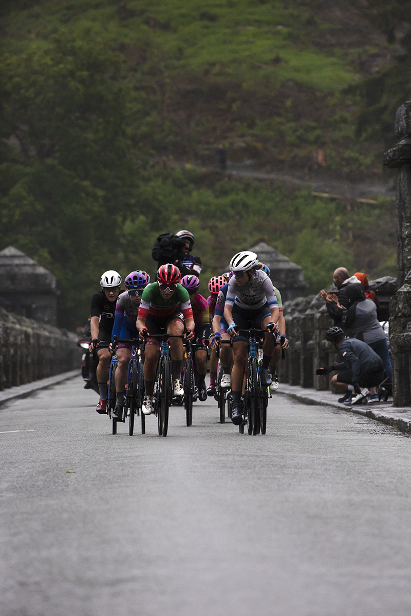 Women’s Tour 2022 - The women’s peloton crosses the dam on Lake Vyrnwy